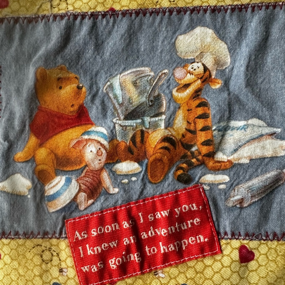Winnie the Pooh & Tigger Cotton Apron  - Blue, Yellow, Red